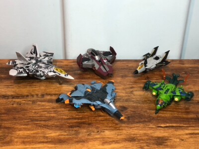 5 Transformers Jets Planes Lot: 2011 Commander Skyhammer Airlift ObiWan SkyBurst