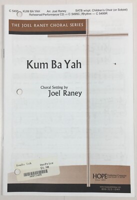 Kum Ba Yah Choral Piano Sheet Music SATB Children's Choir By Joel Raney Hope Pub