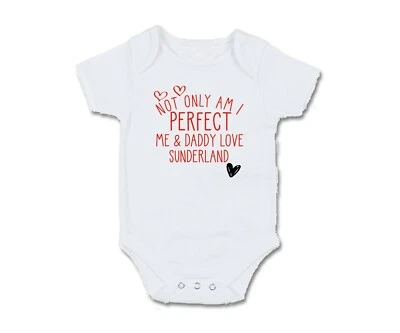 Sunderland Not only am I perfect Baby Grow Body Pullover Latz Fußball