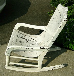 childs white rocking chair