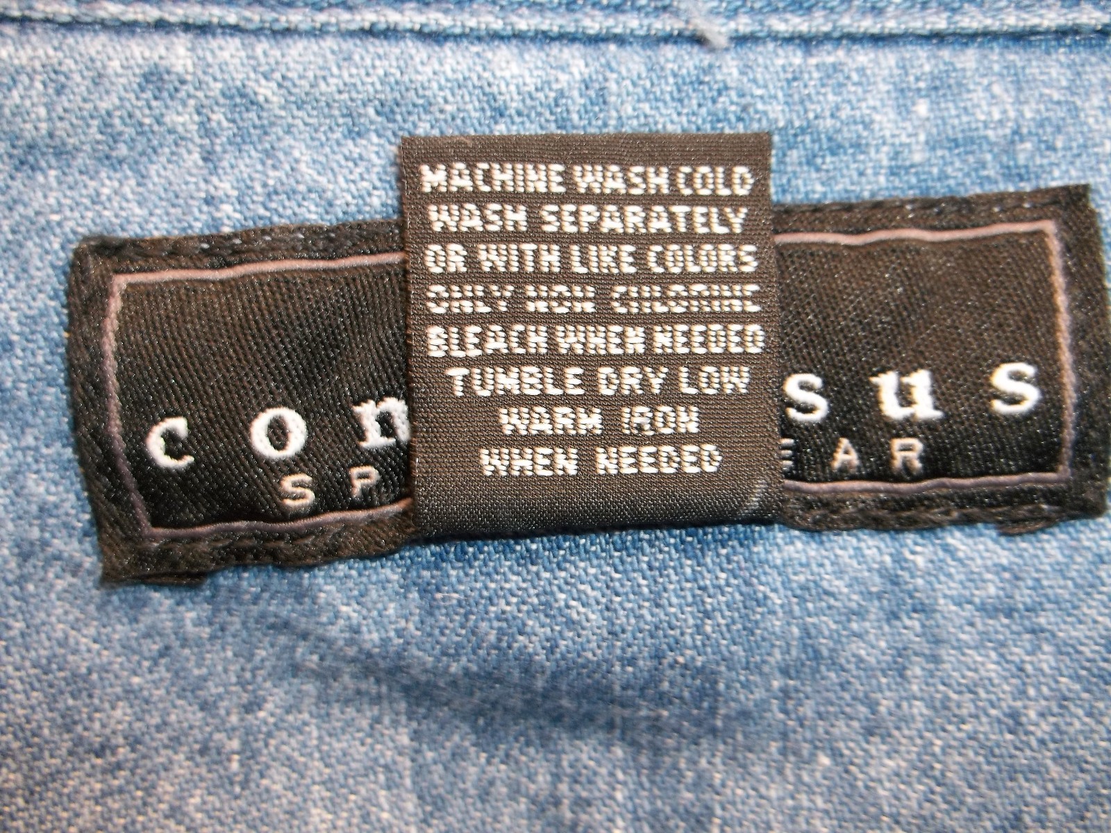 Men's Consensus Medium Solid Blue Denim Shirt LS … - image 10