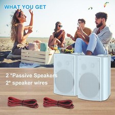 Herdio Outdoor Speaker Wired Stereo Bass Wall Mount Loudspeakers 400W Waterproof