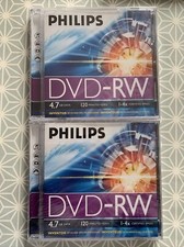 PHILIPS DVD-RW (DVD 120MINS DISC)   (NEW AND SEALED).     X 2