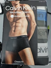 Men 3-Pack Calvin Klein Microfiber LOW RISE Trunk Classic Fit CK Underwear