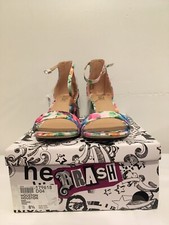 Women Ankle Strap Open Toe Low Chunky Heel Wedding Dress Heel Sandals Floral