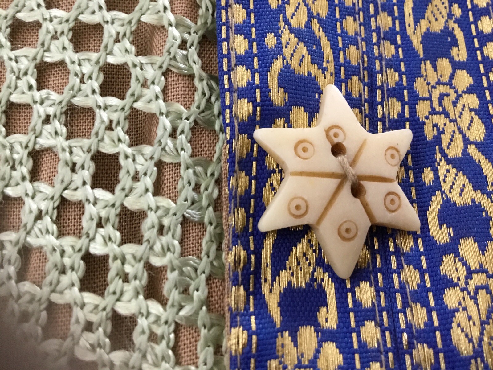 Marisol Patchwork Jacket Star buttons up front  S… - image 3