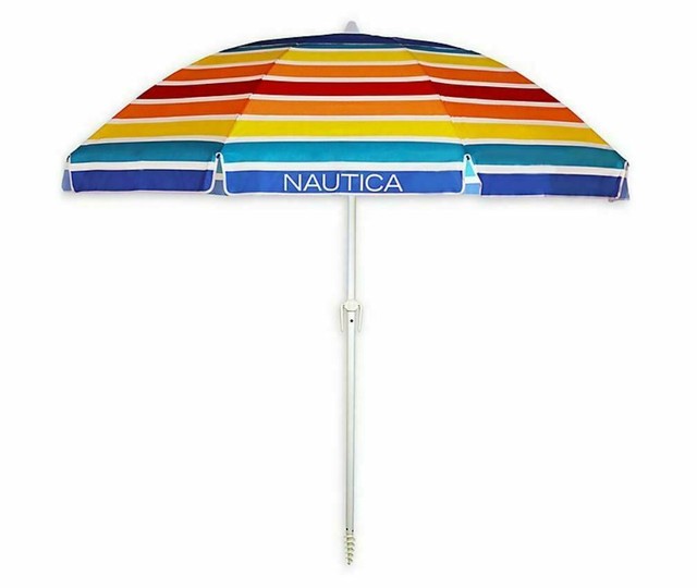 Nautica 7 Foot Beach Umbrella Rainbow Stripe For Sale Online Ebay