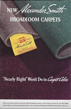 1937 Alexander Smith Broadloom Carpets Vintage Color Print Ad Home Decor