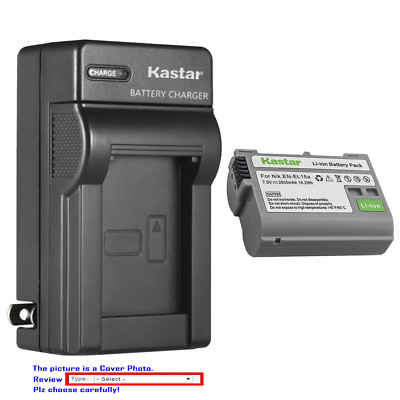 Kastar Battery Wall Charger for Nikon EN-EL15 EN-EL15a & Nikon D750 DSLR Camera