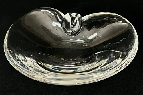 Vintage Steuben Kidney Heart Shaped Bowl George Thompson Design with Cloth Bag