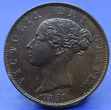 1853 QUEEN VICTORIA HALFPENNY  / SNIFF'S  ANCIENT COINS T-7