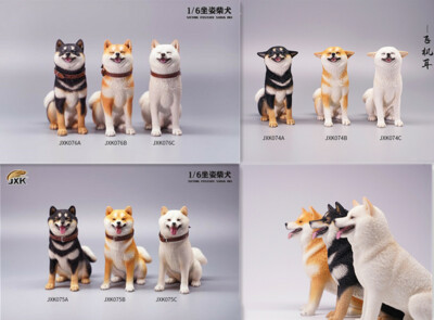 JXK 1:6 Scale Sitting Shiba Inu Model Pet Animal Figure Collection