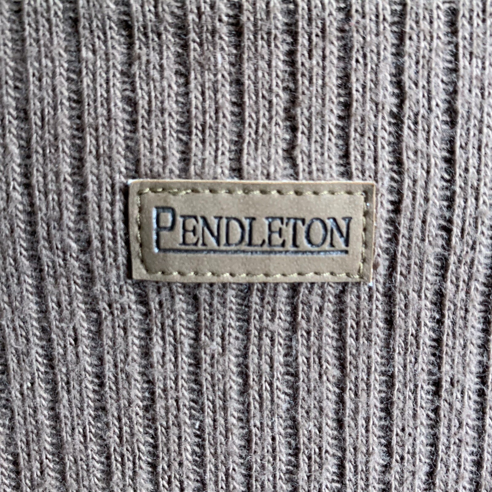 Pendleton 1/4 Zip Pullover Sweater Brown size L C… - image 4