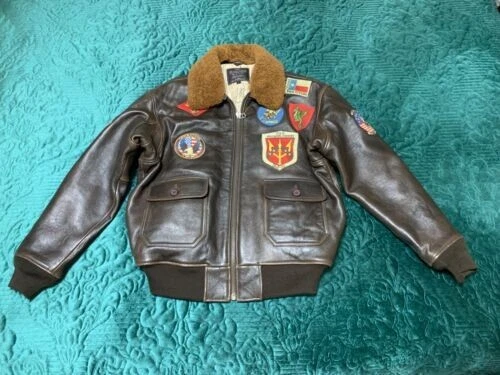 TopGun US NAVY Cockpit Top-Gun Aviator G-1 Bomber Flight Leather Jacket  Coat | eBay