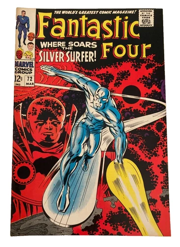 Fantastic Four 72 Vintage Silver Age Marvel Comics 1968 Silver Surfer