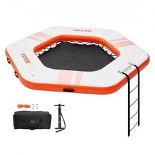 VEVOR Inflatable Floating Dock; ?8.5FT Inflatable Dock Platform with ?5FT Trampo
