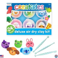 Ooly Air Dry Clay Set for Kids, 24 Colors Modeling Clay with 3 Tools, Summer