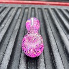 Glitter Glass Pipe Bowl Smoking Tobacco Pink Liquid New Round Circle Dot 5” — photo 2
