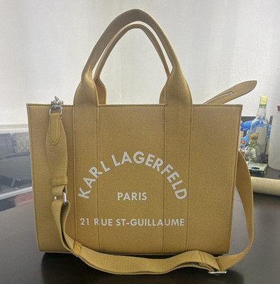 Authentic Karl Lagerfeld Paris Rue St-Guillaume Medium Square Tote Bag - Yellow