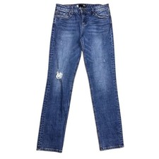 Kut from the Kloth Women's Catherine Boyfriend Jeans Size 8 Blue Distressed