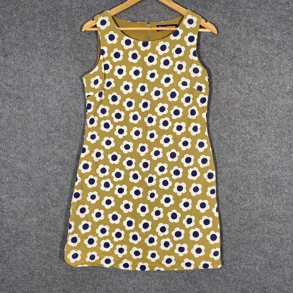 Princess Highway Dress Womens 10 Green Daisy Floral Linen Shift Mini 2H