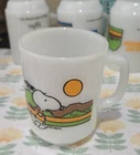 Vintage Anchor Hocking SNOOPY Keeping Fit Is Hard Work Fire King Coffee Mug Milk