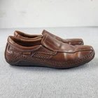 Pikolinos Shoes Mens 43 Brown Leather Slip On Loafer Perforated Made in Spain
