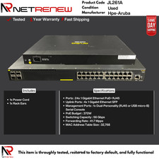 HPE JL261A Aruba 2930F 24-Port Gigabit PoE Layer 3 Managed Network Switch