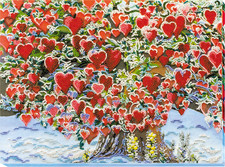 Bead Embroidery Kit "Tree of love" Stitching Handmade Beadwork