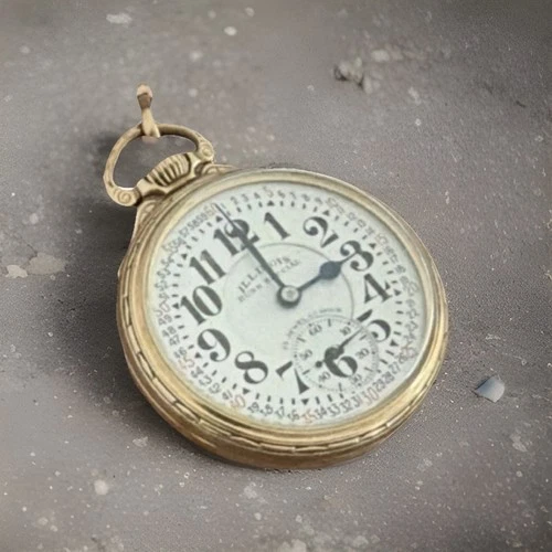 Illinois Bunn Pocket Watch Model 173 14K Gold Filled Runs Antique Mechanical