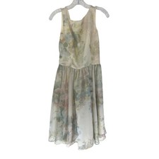 Lanz Originals Vintage Green Floral Fairycore Watercolor Whimsical Dress