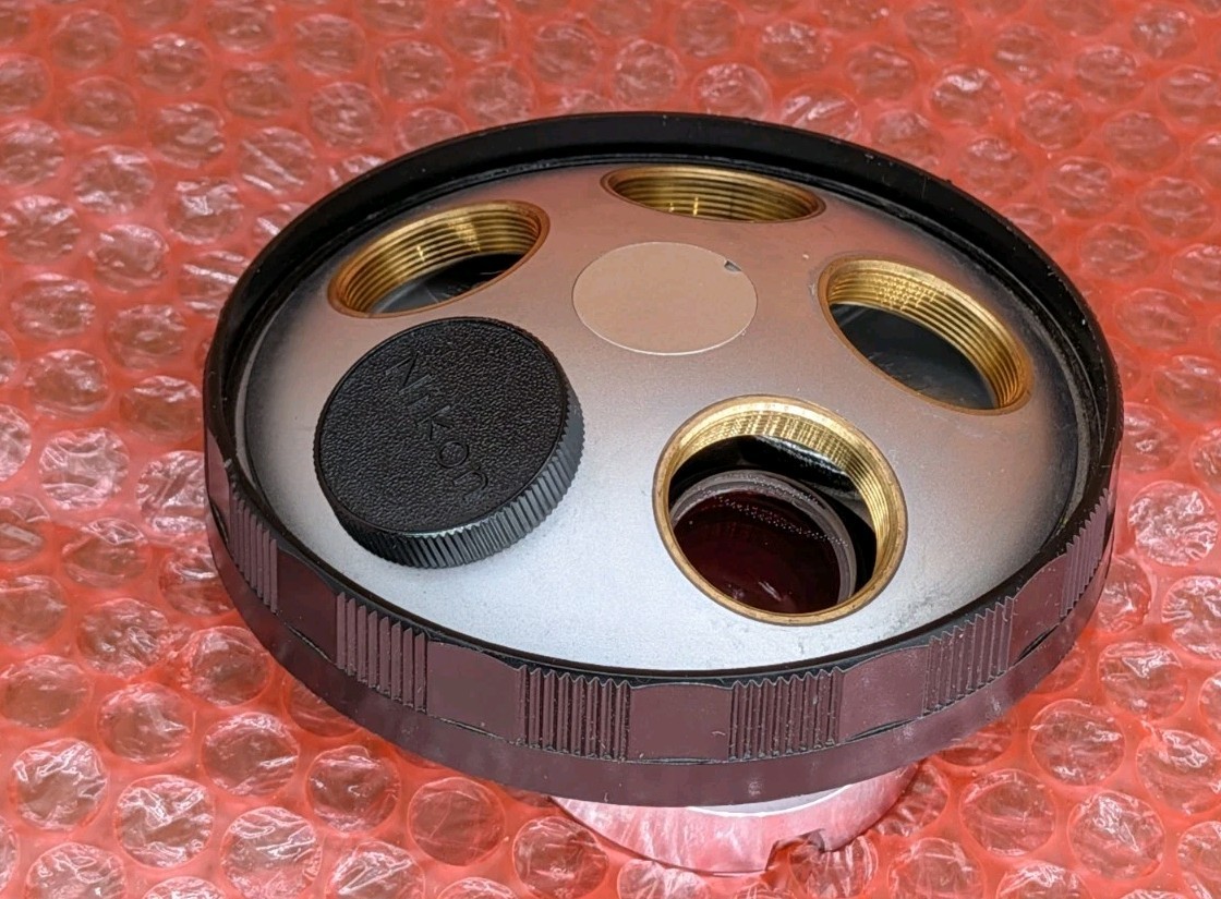 Nikon Diaphot Microscope Objective Lens Turret Revolving Nosepiece 5 Lens Holder