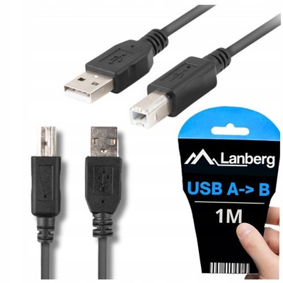 USB 2.0 A auf B Kabel 1m Schwarz für Drucker, Scanner, Plotter