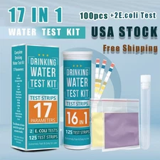 Merydi-17-in-1 Drinking Water Test Kit-100 Strips + 2 Bacteria Tester Kits-Well