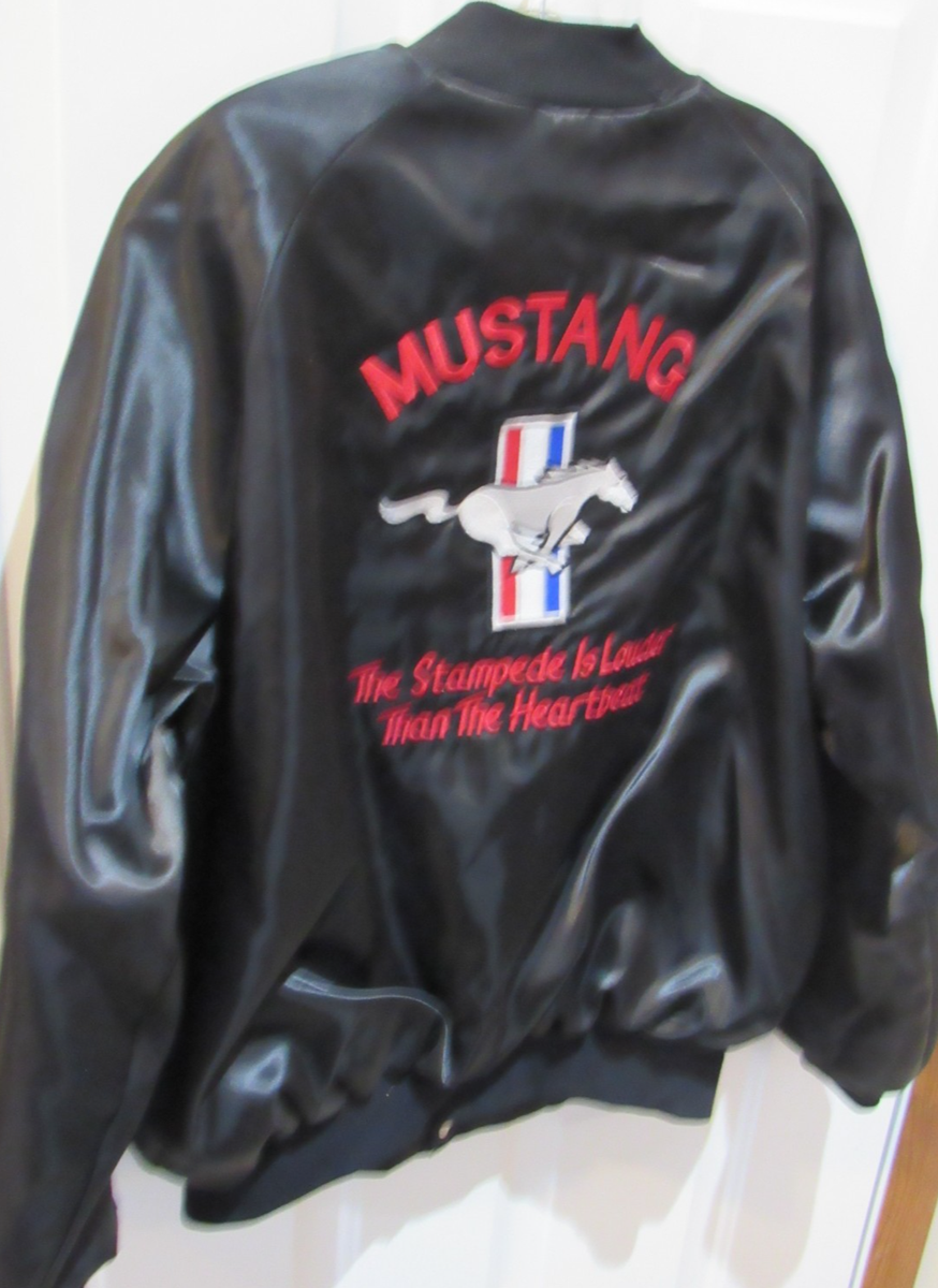 VTG Ford Mustang Stampede is Louder West Ark Embroidered Satin