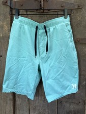 Hurley Elastic Waist Blue Board Shorts - Boys/Youth Size L No Liner