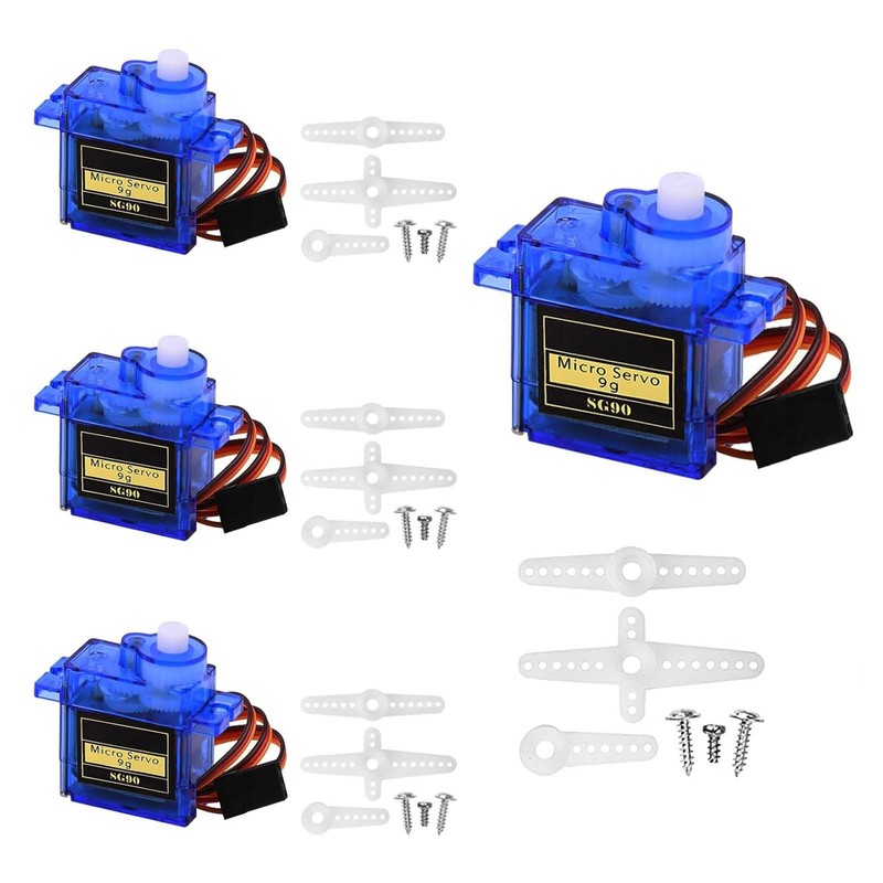 4 Pcs SG90 9G Micro Servo Motor Kit for RC Toys