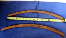 2 VTG Wooden Clothes Hangers Advertising: CARRILLO BRABO , Santa Barbara, CA