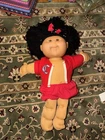 Vintage 2004 Cabbage Patch Kid Dark Complication Dark Hair/ Eyes Red Outfit 20IN