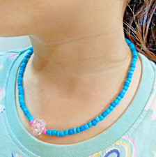 2Pcs Beaded Necklace 4-6mm Stretchable 6-8" for Woman / Girls Multi-Colored Gift