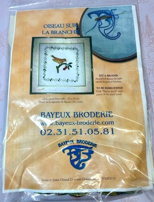 Bayeux Broderie OISEAU SUR LA BRANCHE Bird on a Branch Embroidery Kit~France