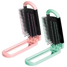 Portable Travel Folding Hair Brush with Mirror Travel Size Mini Hair Comb