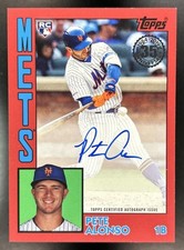 2019 Topps Update Pete Alonso 1984 Baseball 35th Anniversary Auto RC Red #/25