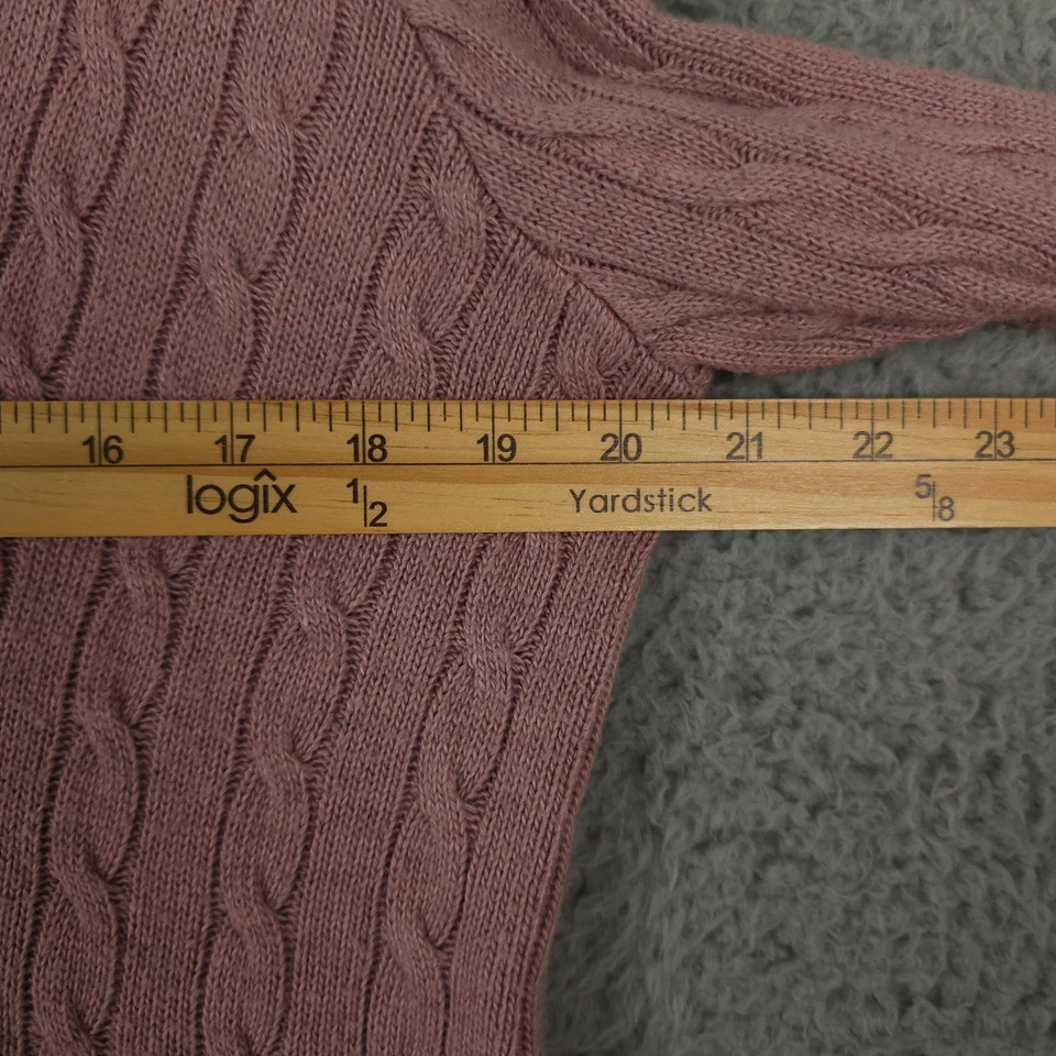 Cardigã Lauren Ralph Lauren Suéter Feminino Grande Rosa Malha Xale Gola - Imagem 4 de 4