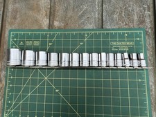 Set Of Britool 1/2 Drive Metric Sockets On Rail 11-32 mm