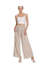 Zenana Light Grey Suspender Jumpsuit   Tie Back  Pockets Chic Size Large