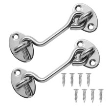2 Pack 4 Inch Gate Hook and Eye Latch Heavy Duty Privacy Cabin Hook Eye Latch...