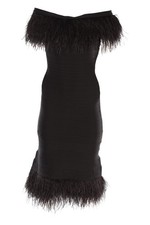 HERVE LEGER ABITO MIDI FASCIA NERO PICCOLO