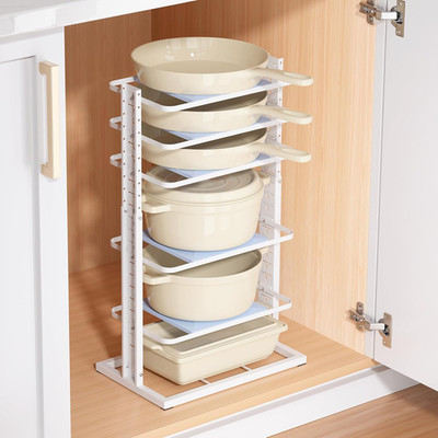 Pots and Pans Organizer for under Cabinet, 6-Tier Heavy Duty Pan Pot Organizers 