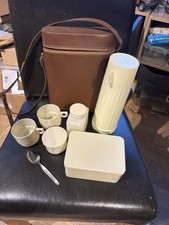 Vintage Brexton Picnic Set For Two In A Leather/Faux Leather Carry Case